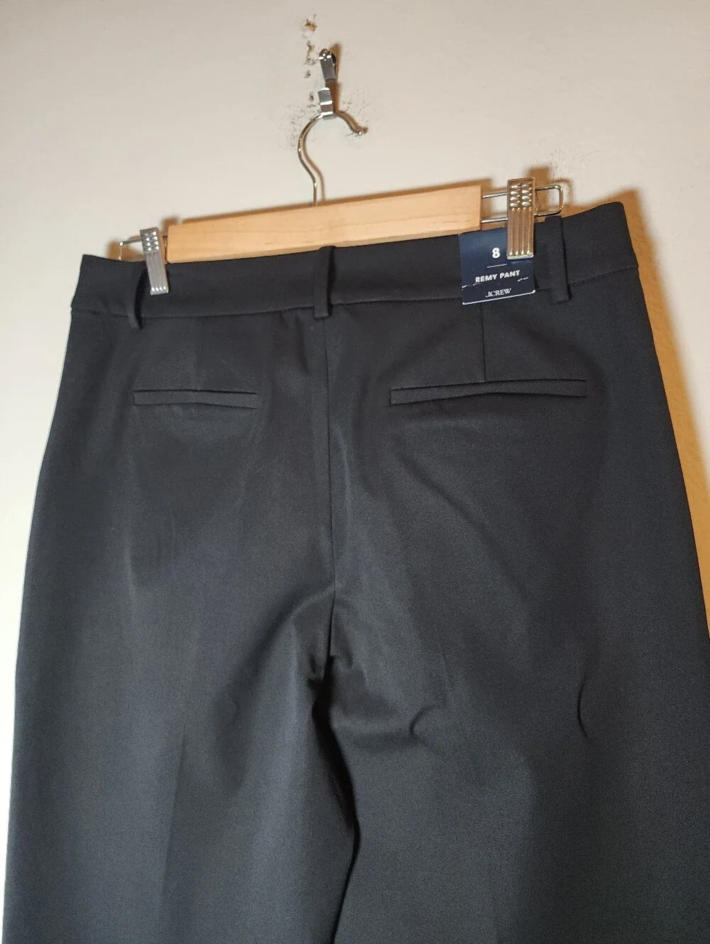 NWT J. Crew Remy Black Pants Full Length Wide Leg Highrise Cotton Blend Size 8